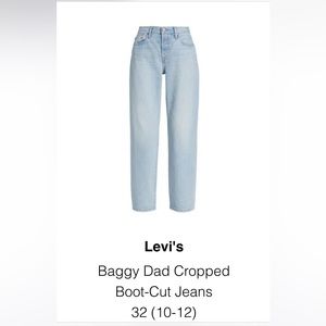 NWT Levi’s ‘90 Baggy Cropped Boot-Cut Jeans